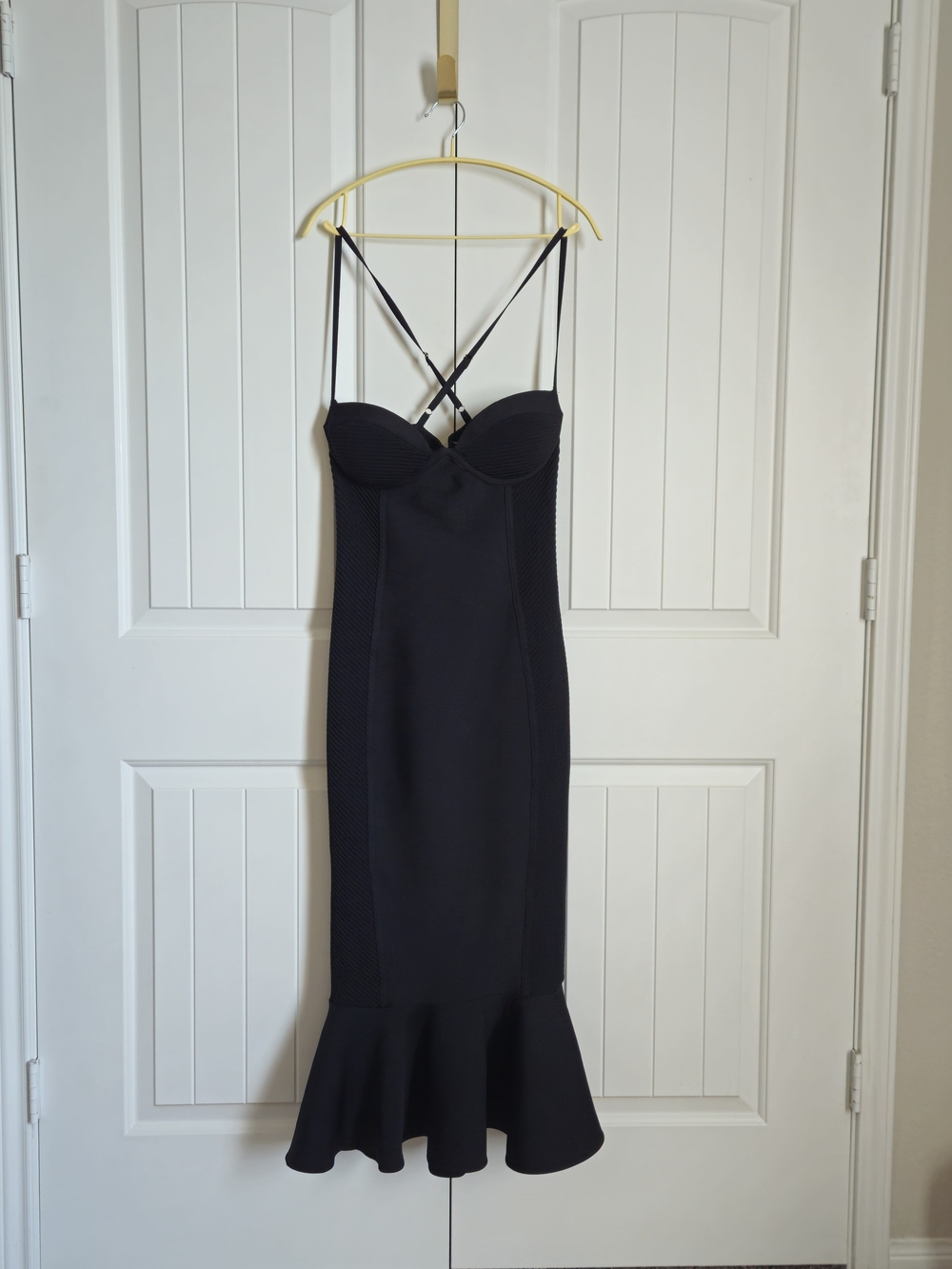 Fashion Nova Black Sweetheart Spaghetti Strap Stretch Maxi Dress Size L